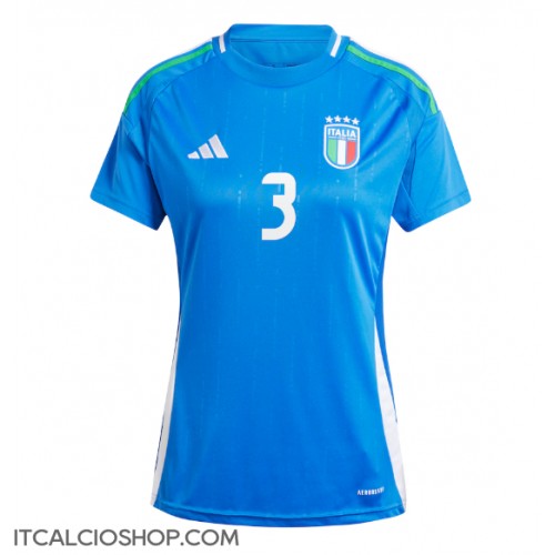 Italia Federico Dimarco #3 Prima Maglia Femmina Europei 2024 Manica Corta